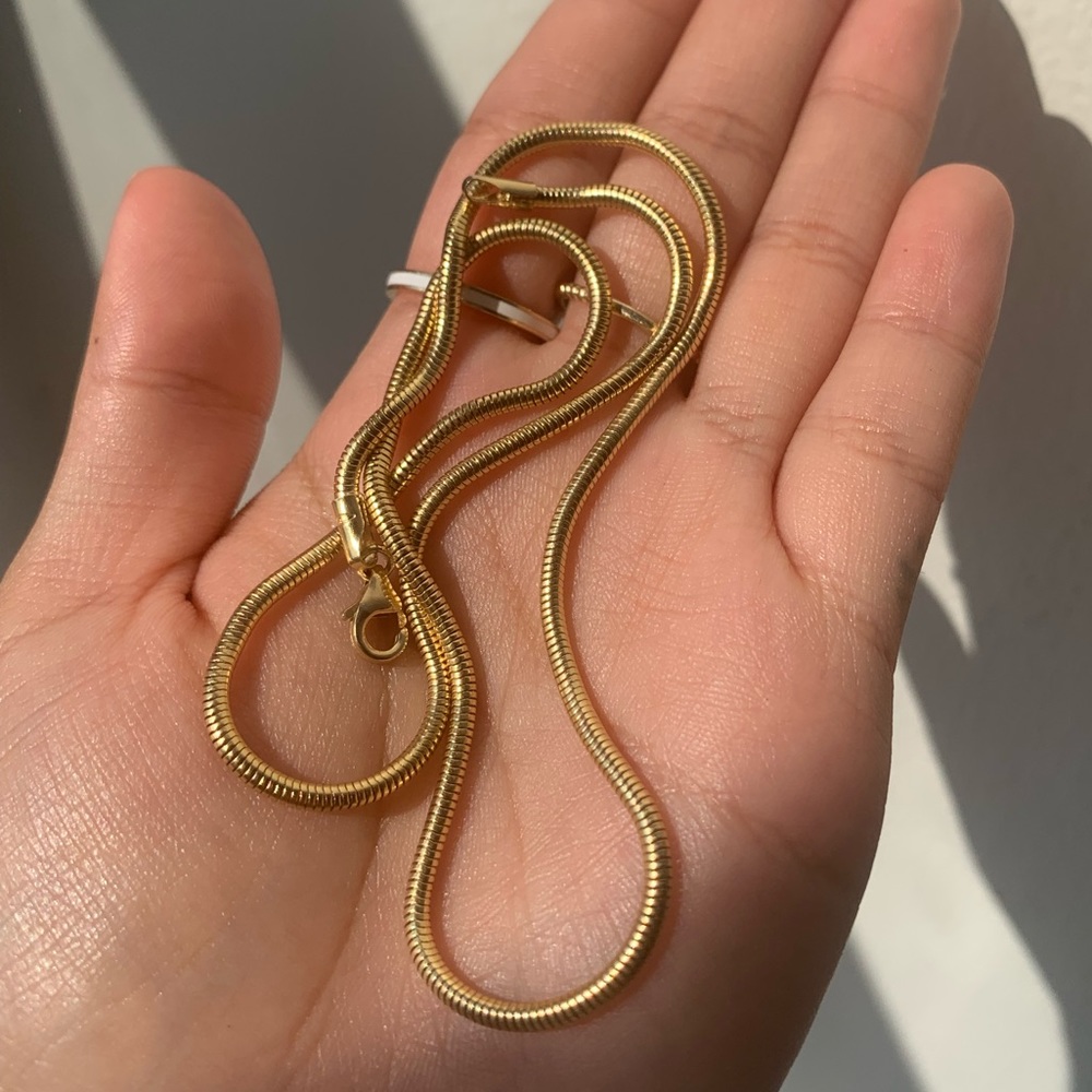 Vintage 14K Solid Gold Snake Chain Necklace